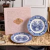 Blue 9 inch double flat plate