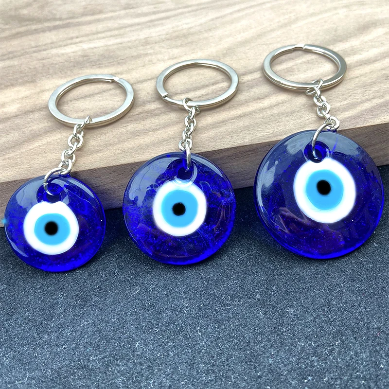 Турецкий синий сглаза брелок Подвески рукоделие амулет для удачи стеклянные металлические брелки ключей подвесного украшения