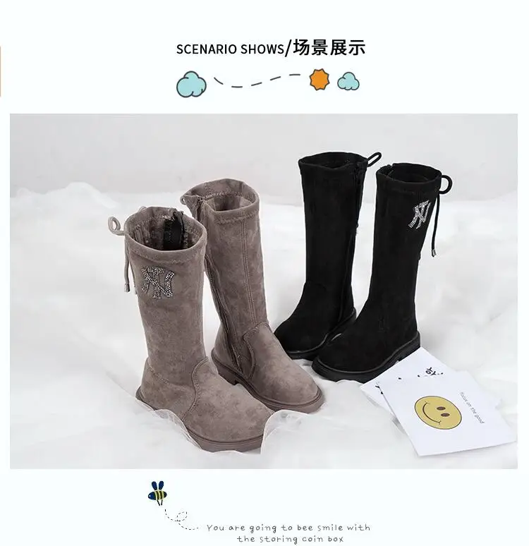 
 Горячая Распродажа, зимние теплые детские высокие сапоги до бедра  