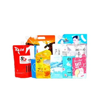 Customize Print  Plastic Detergents Bag Cosmetic Body Wash Soap Scrub Packaging Laundry Spouted Liquid Refill Stand Up Spout Pou