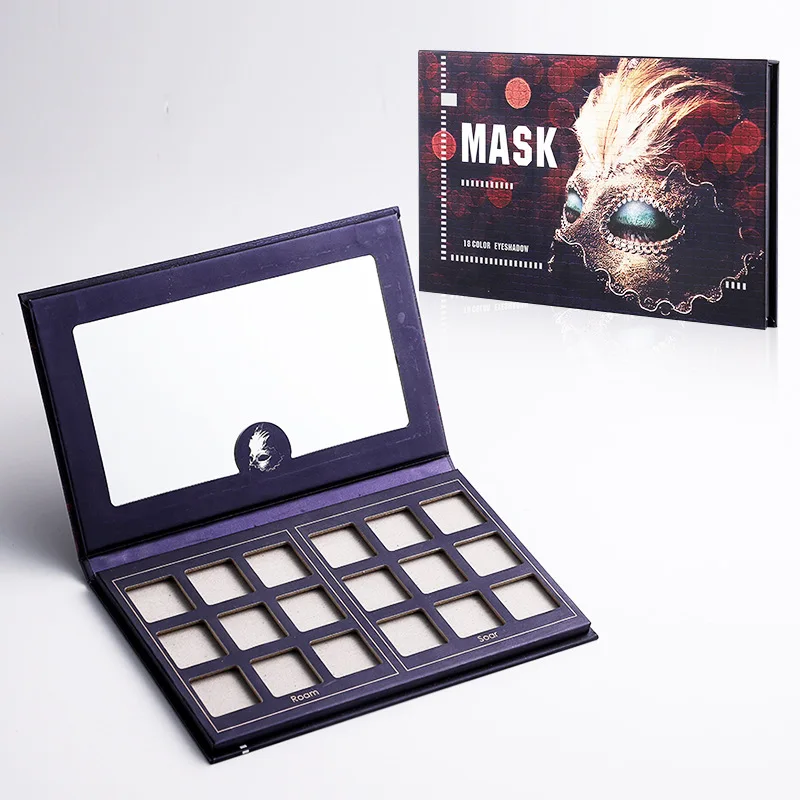 Custom Magnetic Close Flip Paper Makeup Box for Women Factory Cosmetic Packaging with Mirror for Foundation Embossed Printing