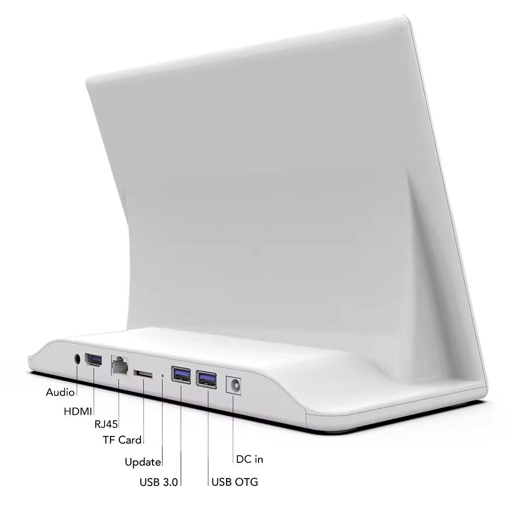 Customer Feedback Evaluator Restaurant Ordering POS System 10.1 Inch L Shape Touch Screen Android Tablet with POE NFC Desktop
