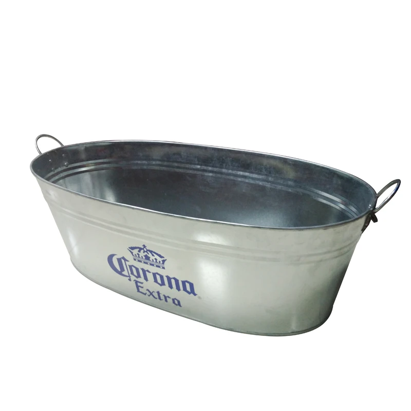 Factory Supply Tin corona Oval Large Ice Bucket for Beer Promotion