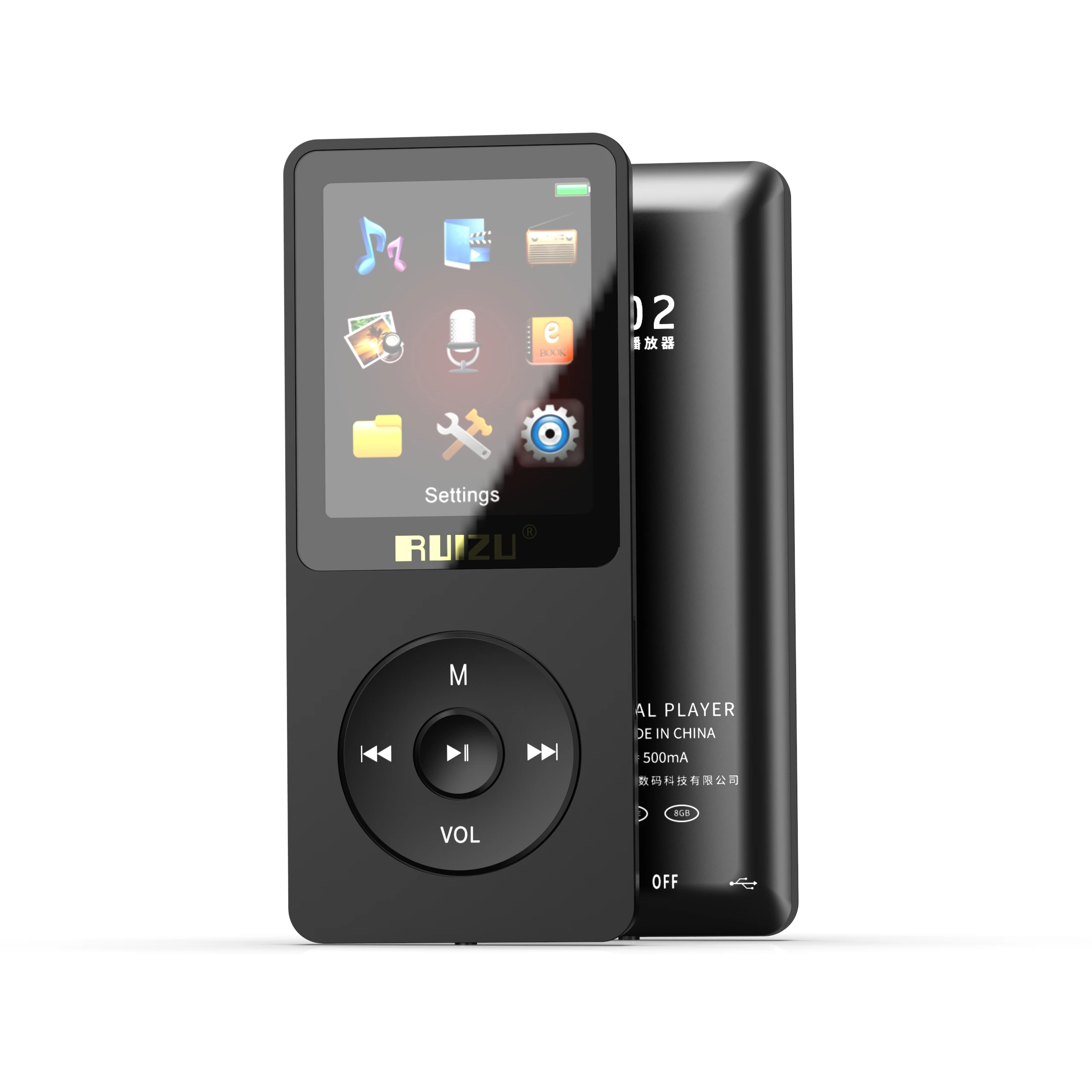 RUIZU X02 ODM/OEM Bt&wifi Mp5 New Hindi Free With Bt Dj Songs Lady Gaga Fashion Download Voice Recorder MP3 Music Player