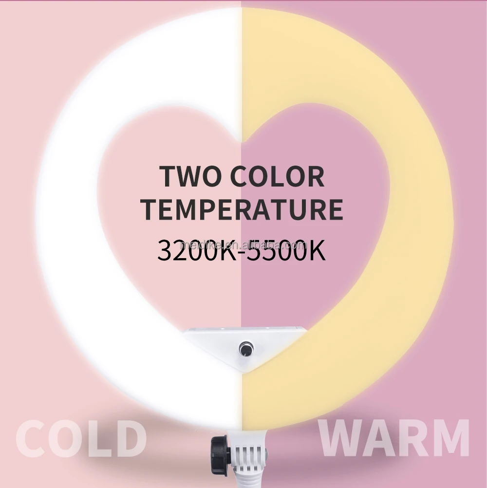 NEW! 18 inch heart Ring Light with Remote Control and Stand Holder carry bags Makeup LED Ring Lights kits 96W 18inch