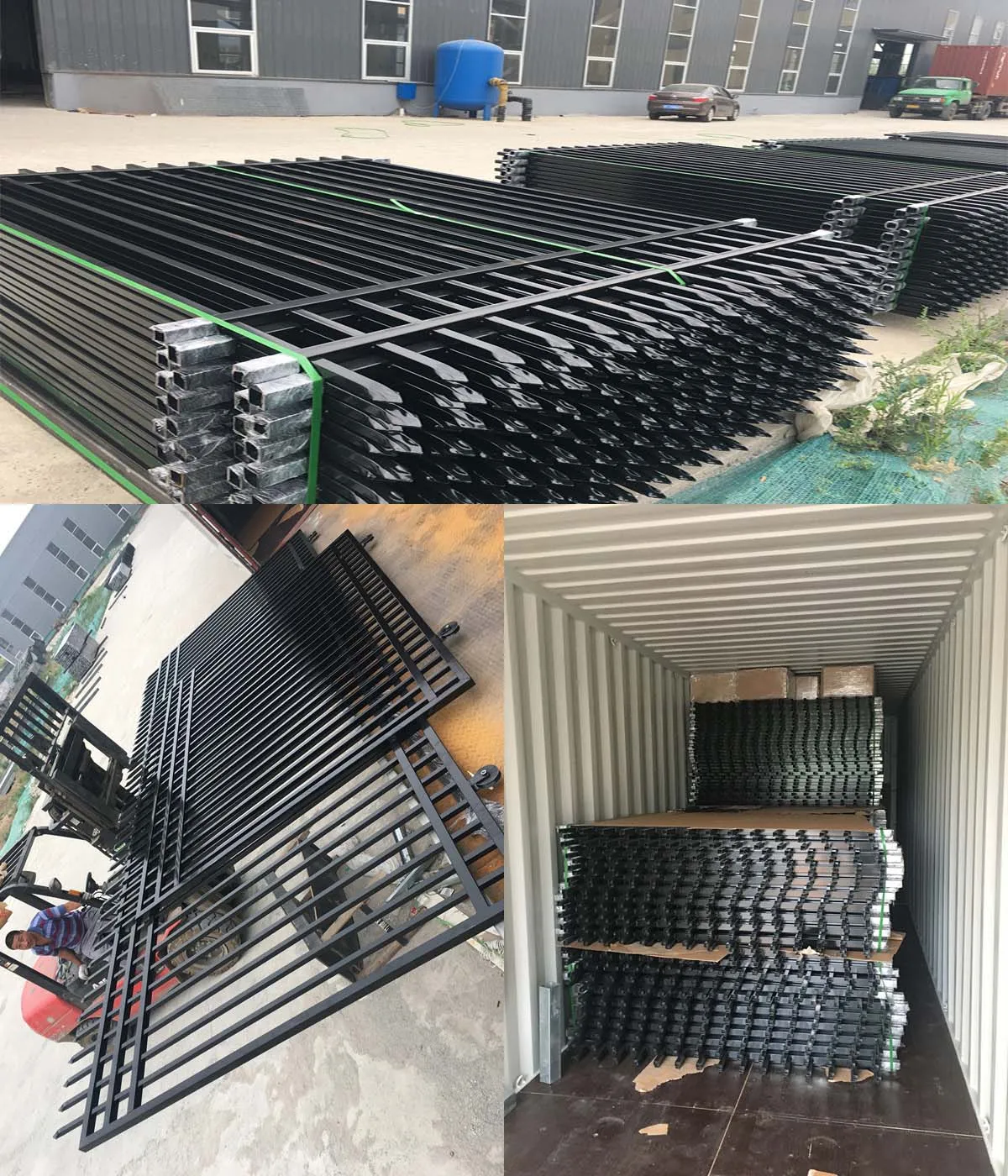 Black Wrought Iron Fence Easy-to-Assemble Decorative Picket Panels Galvanized Steel Mesh Home Farm Security Pool Fencing Low