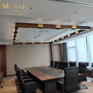 Zhongshan Modern Square Conference Chandelier Premium Indoor Hanging Pendant Light for Villa & Office Hotel Decor Lighting
