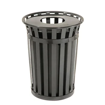 Outdoor Dustbin Public Steel Metal Trash Bin Rubbish Dust Garbage Can ...