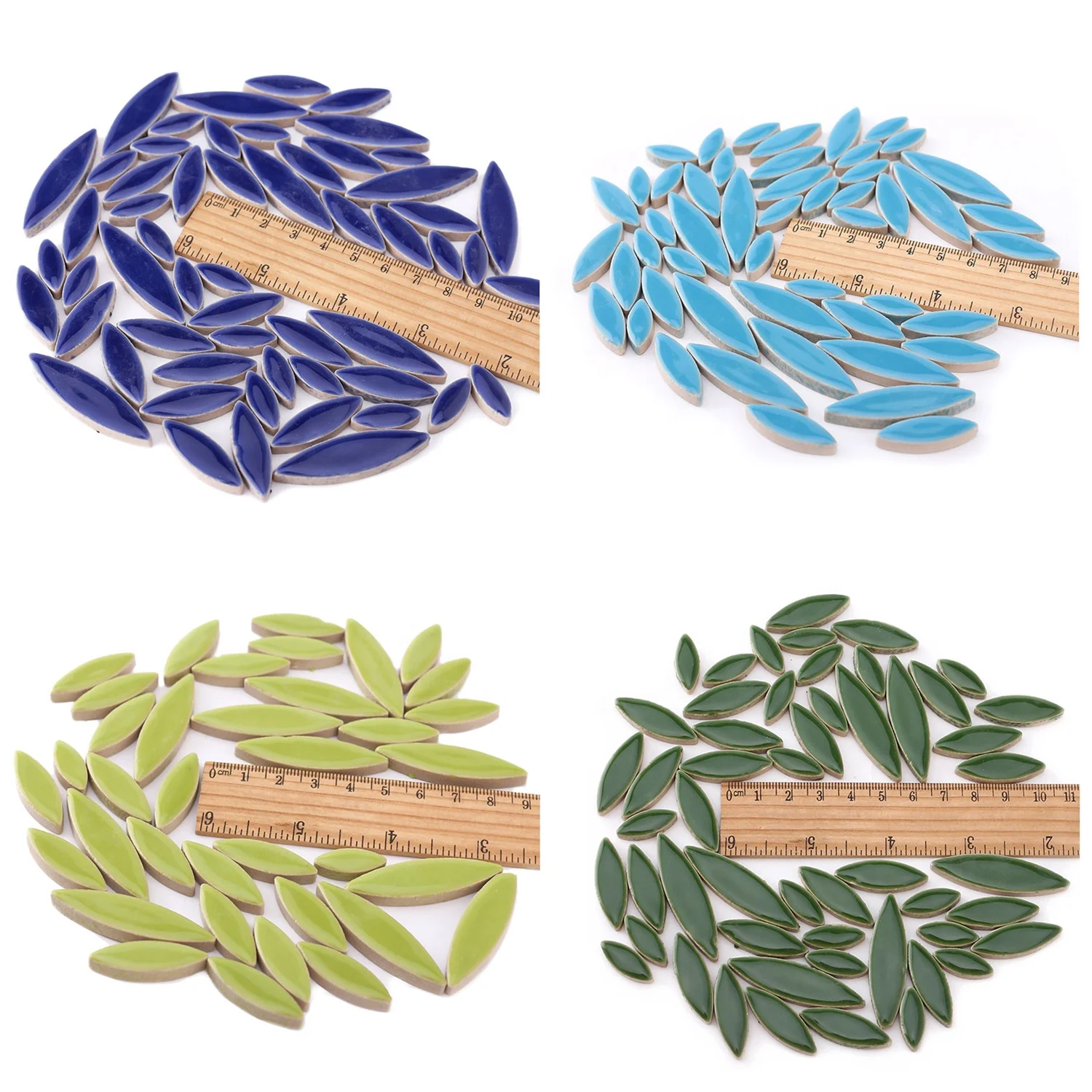 Exclusive Petal Shape Colorful Glazed Ceramic Loose Art Diy Mosaic Tiles for Craft