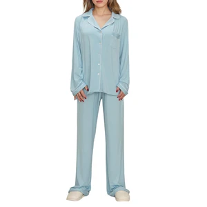 Custom Pjs Women's Pajamas Bamboo Viscose Sleepwear 2 Pieces Lounge Wear Sets Ladies Loungewear