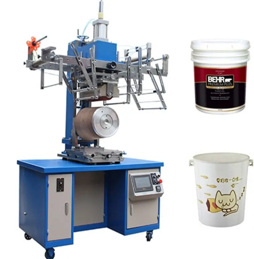 TEBAK Automatic Round Bucket Heat Transfer Printing Machine for Paint Bucket, Plastic Pail and Barrel