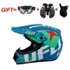 Alien bleu-vert + lunettes + masque + gants