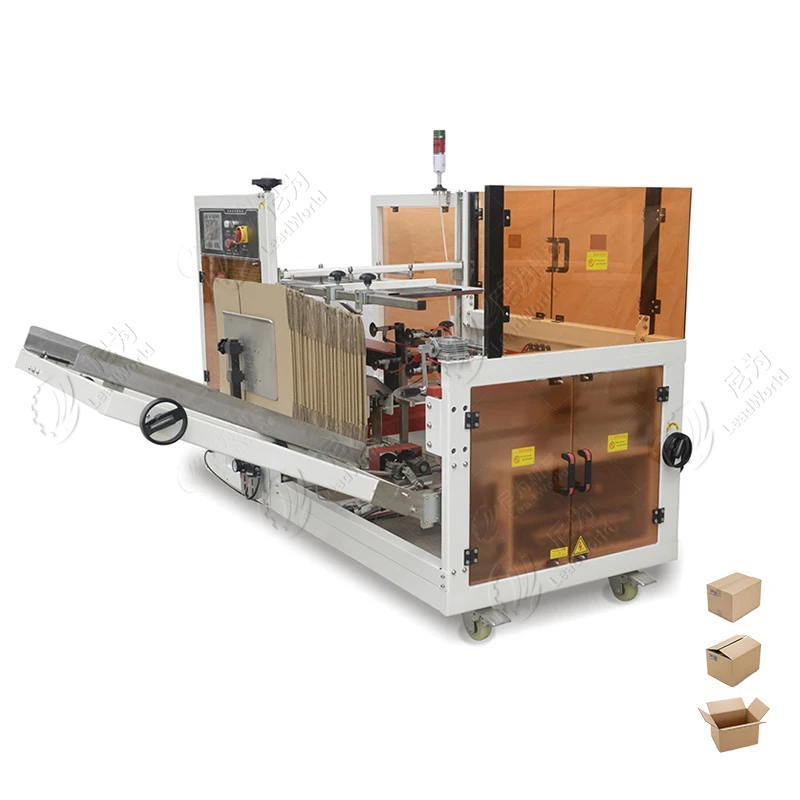Leadworld Fully Automatic Carton Erector Machine Case Packer Carton Sealing Machine for Packing Line