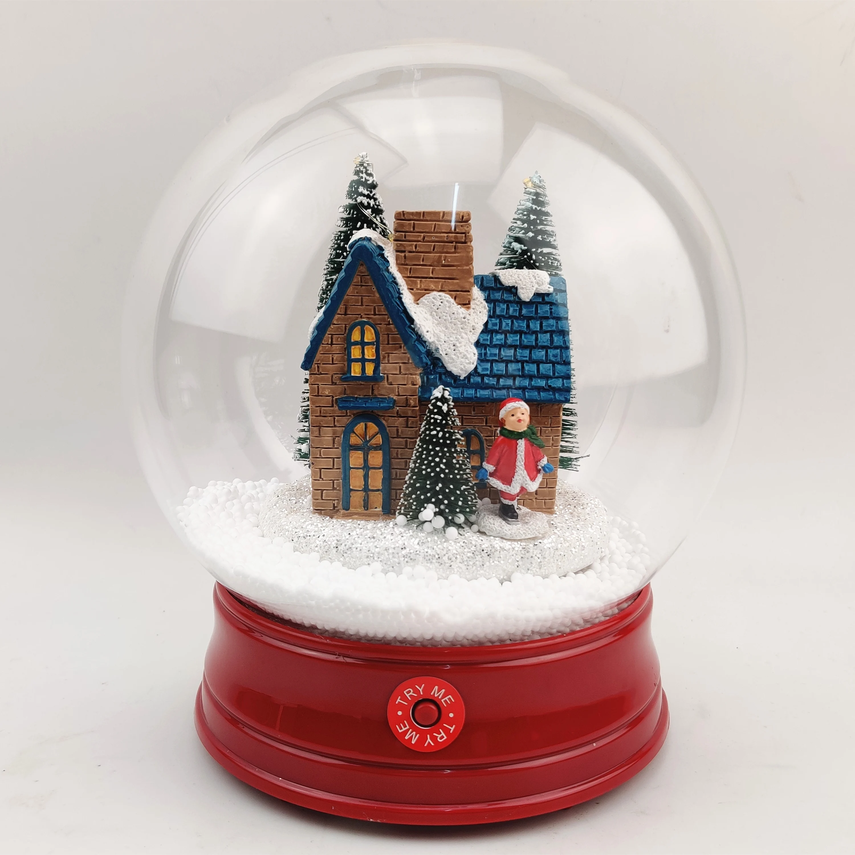 Wholesale custom made led lighted up gift glass snow country globe balls christmas decoration with cities