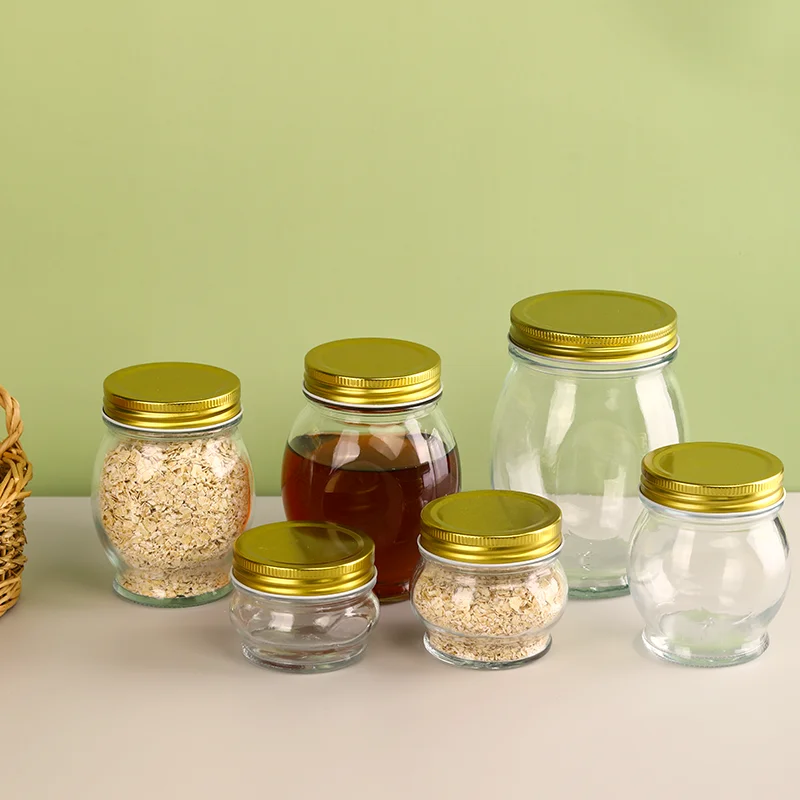 100ml 155ml 200ml 280ml 380ml Big Belly Multiple Sizes Airtight Clear Glass Canister Cylinder Food Storage Container
