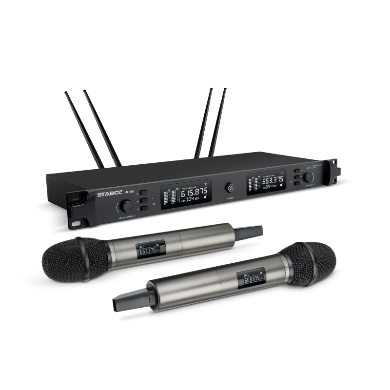 ST-960  PLL 500-900MHz Dual Channel Wireless Microphone Professional High Quality Long Distance 500 Metres