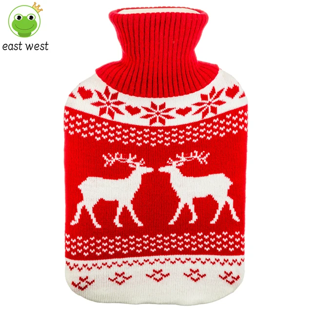 Knitted Fabric Cover, Soft Water Injection Heating Bag, Warm Products, Plush Hot Water Bag