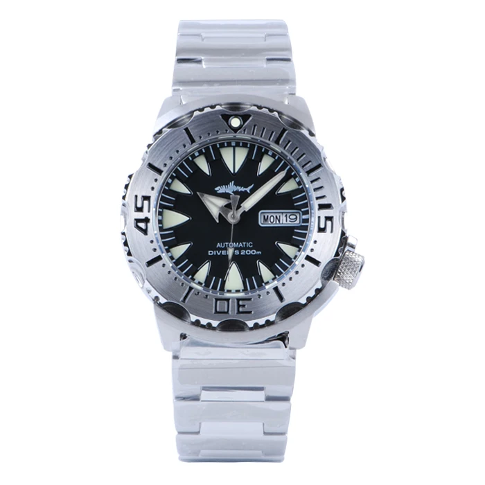 Factory Price!Free Fedex Ship HEIMDALLR Monster Sapphire 20atm Automatic Stainless Steel Sport Big Diver Dive Man Watch for Sale