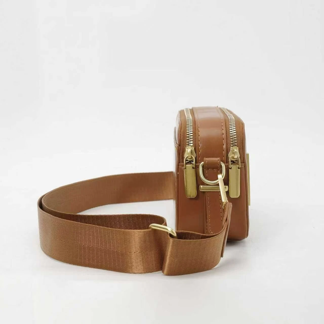 Vintage Casual Crossbody Pu Leather Handbag Square Shoulder Bag Single Strap Zipper Closure Polyester Lining Fashion