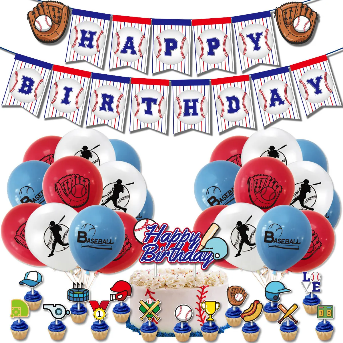 Baseball, Baseball Cake Topper, Baseball Banner, Baseball Party Decor,  Baseball Party Supplies, Baseball Birthday, Baseball Decoration