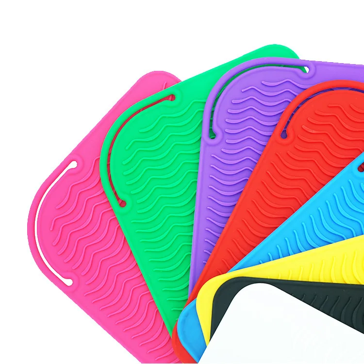 Custom Silicone Curling Iron Pad Rolls Draining Beauty Salon Heat Resistant Mat Classic Silicone Mat Hot Hair Tools