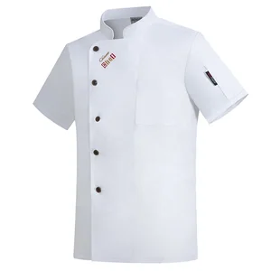 Men's Breathable Mesh Twill Fabric Short-Sleeved Chef Coat Work Clothes Full Set for Hotel Restaurant Kitchen Use Summer Version