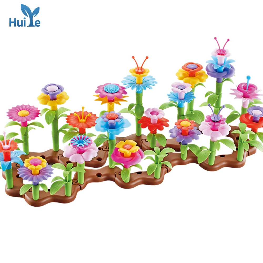 104 STÜCKE Blume Gebäude Spielzeug Garten Bausteine ​​Pädagogisches Spielzeug für Kinder