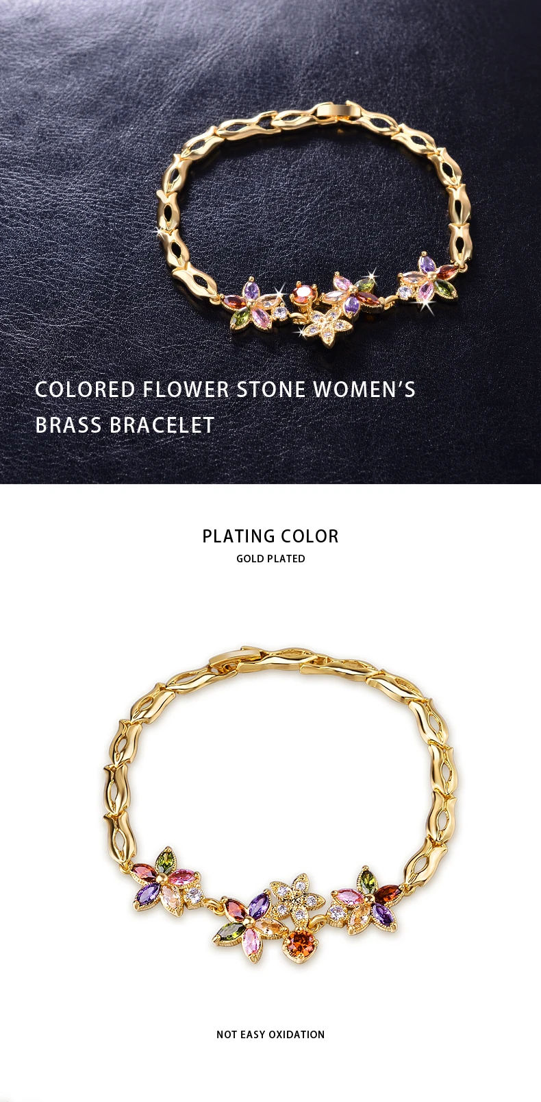 2021 Wholesale Brass Hit Fashion Design Gold Jewelry Bracelet