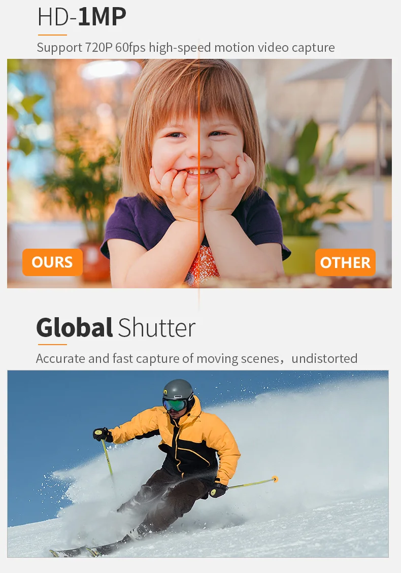 DGZX 1MP HD 60fps 720P USB Mini Global Shutter Camera Module插图2