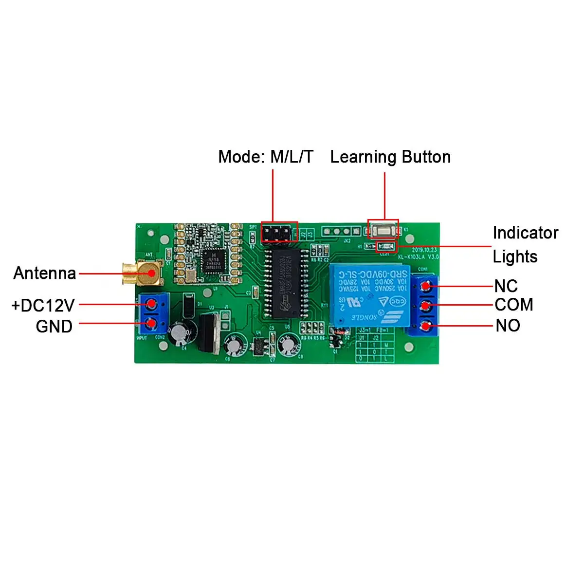 Hot Sale 5Km Long Range Controller Dc12V Lora Control Switch Wireless 1 Channel Receiver  for Industrial Control