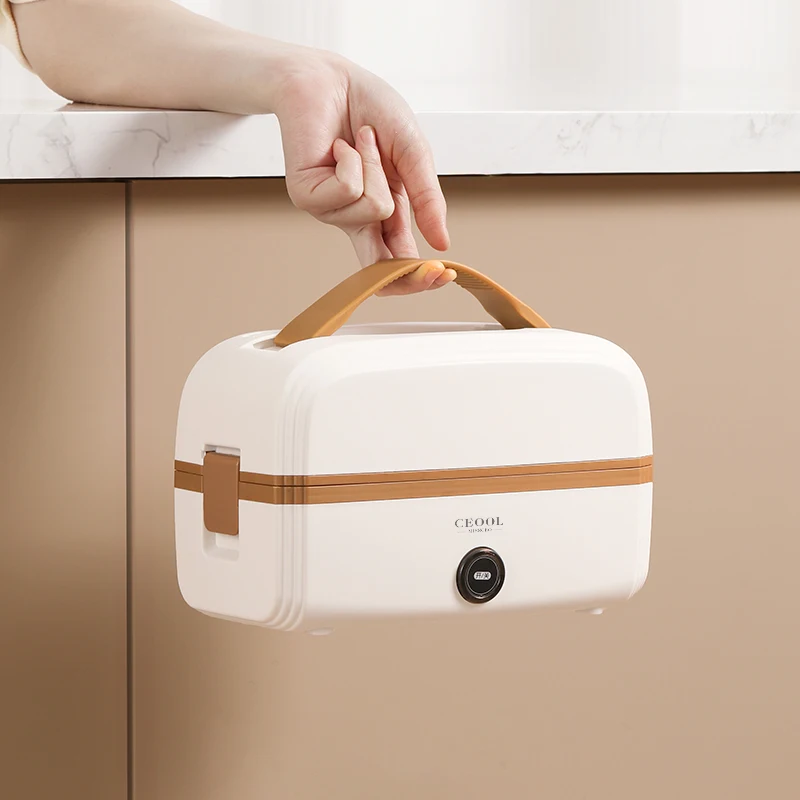 Factory Direct Supply Smart 1L Convenient Healthy Mini Cute Electric Heating Lunch Box Portable Food Rockpot Electric Lunch Box