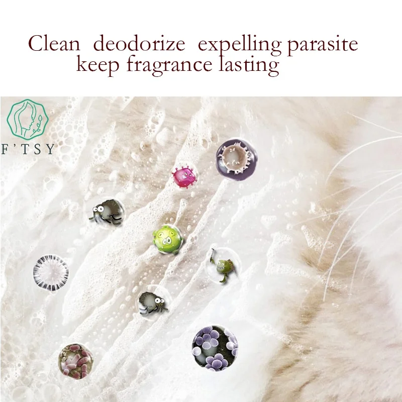 Товары для домашних животных, шампунь от частной марки для кошек и собак, пушистый очищающий натуральный шампунь для домашних животных