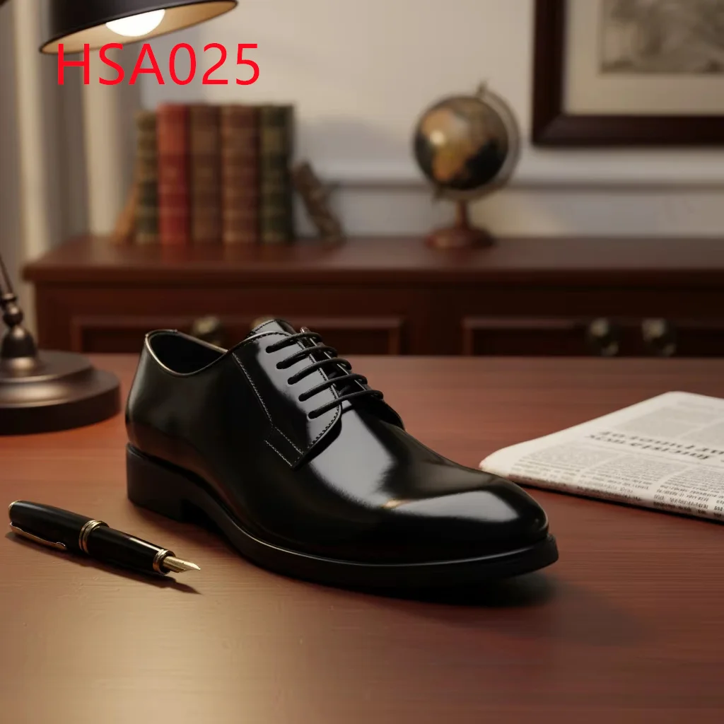 ZYF,Inauguration Lace up Style Crease Resistant Dress Shoes Formal Silhouette Shining Leather Black/brown Uniform Shoes HSA025