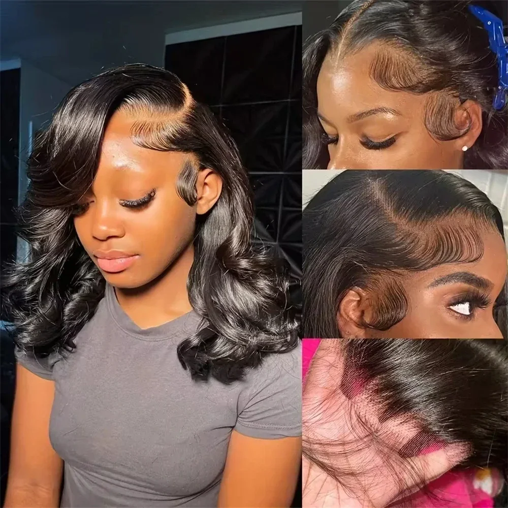 Brazilian Body Wave Short Bob Frontal Human Hair Wig_voghion.com