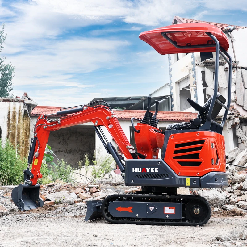 HY12 Mini Crawler Excavator With Good Running Condition Multifunctional Micro Mini Excavator With Rotary Arm Mini Diggers