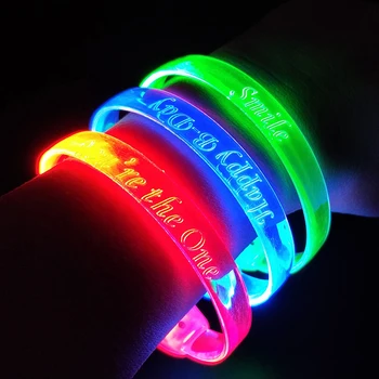 TIZE Factory Wholesale TPU Music Wrist Band Led Customized Bracelet Glows In The Dark Led Flashlight Led Wristbands
