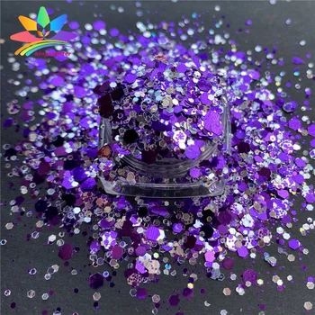 2021 Wholesale bulk Rose purple chunky glitter for Nail and body decorating