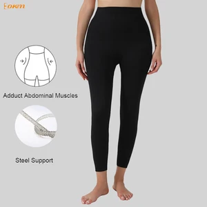 Anti-Roll High Waist Shaping Pants with Steel Bones Tummy Control Slimming Leggings for Women Body Shaping Compression Bottoms