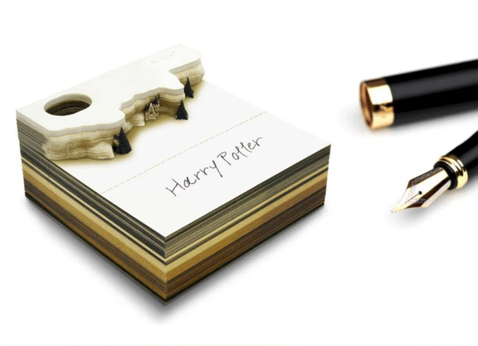 Factory Custom Harry Magic Castle Memo 3D Paper 3D Building Model Paper Holiday Gift 3D Memo