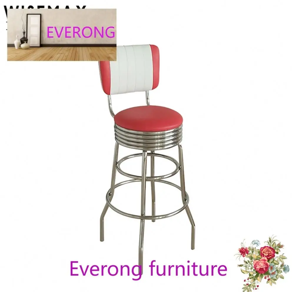Американский стиль Лидер продаж барный стул из нержавеющей стали промышленный ресторанный металлический каркас с кожаной