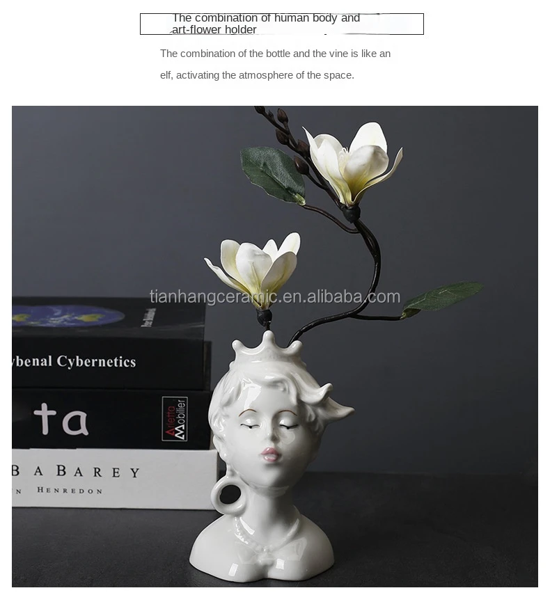 Nordic style porcelain Couples body Statue Ceramic Flower Vase for wedding Gifts Home Office Decor.jpg