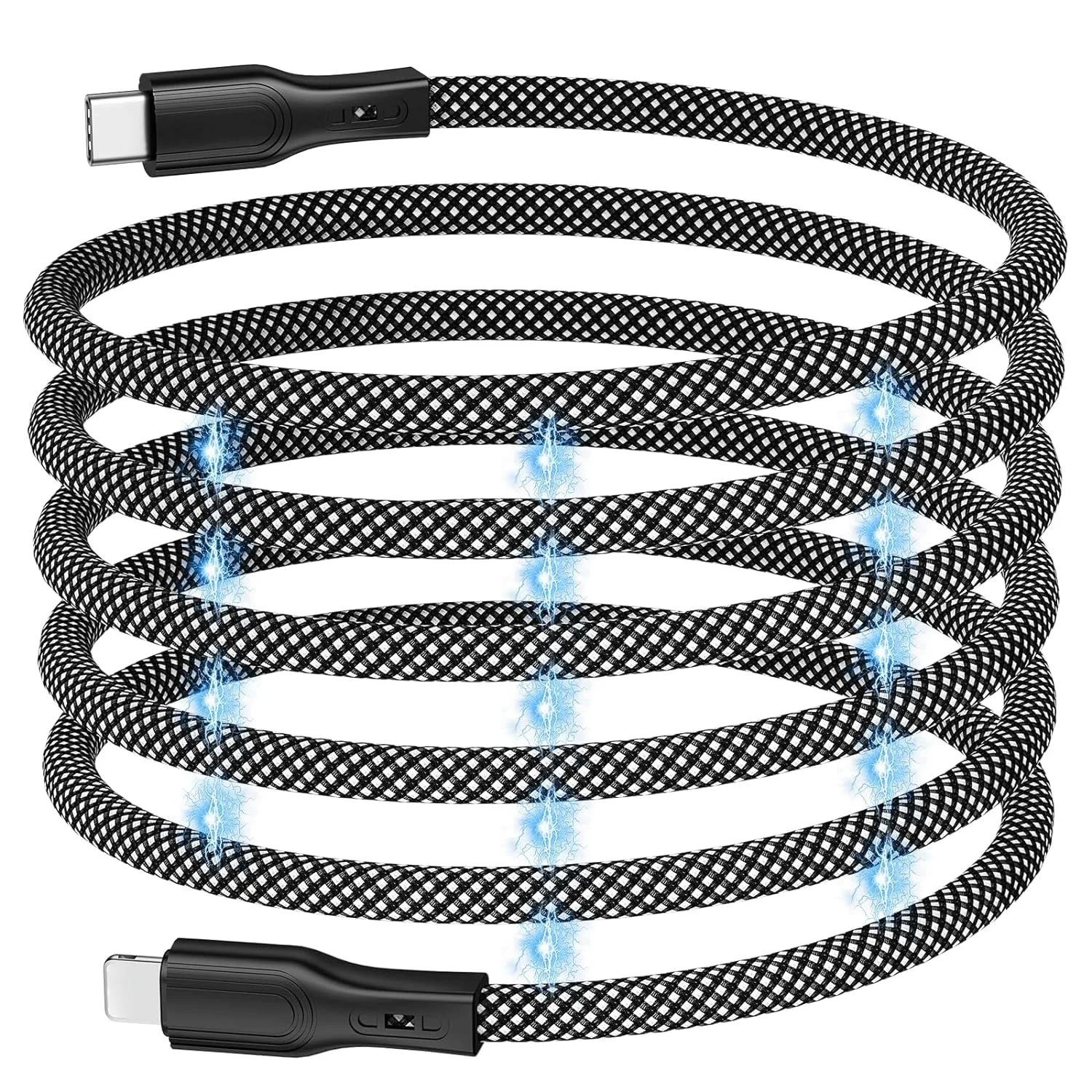 Self-winding Magnetic Coiled Usb-c Cable For Fast Charging - 60w ...