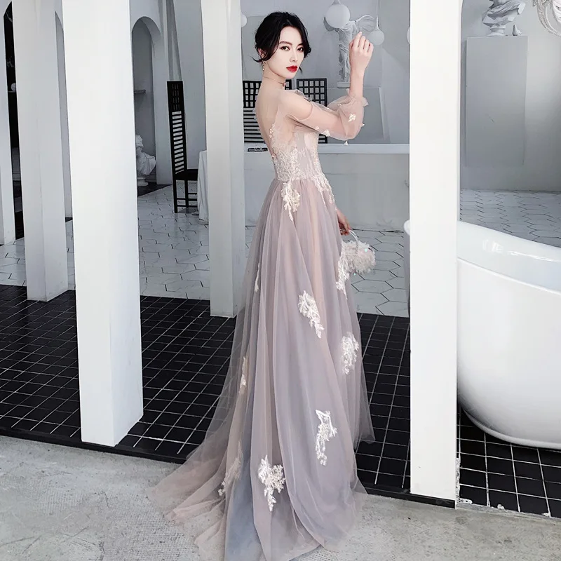 Pink Floral A-line Floor-length Evening Dress With Beading & Embroidery Oem| Min Order 2 ct