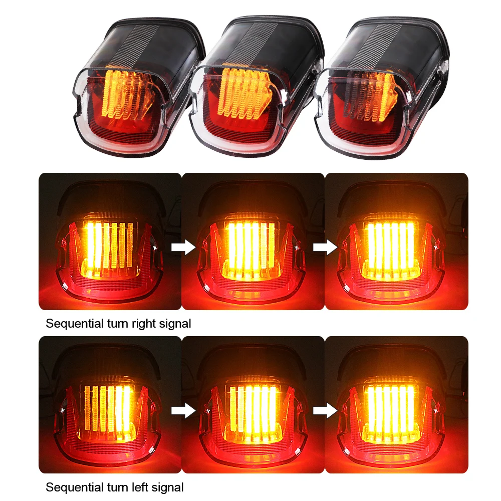 NEW LED Tail Light Turn Signal Light U Type Motorcycle Taillights with Brake Signal for Harley Davidson Sportster Dyna Road King