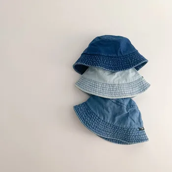 Baby hat Spring and Autumn ins style boys and girls baby denim hat sun shading children Bucket hat