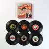 Juego de 6 posavasos de CD de ABS negros