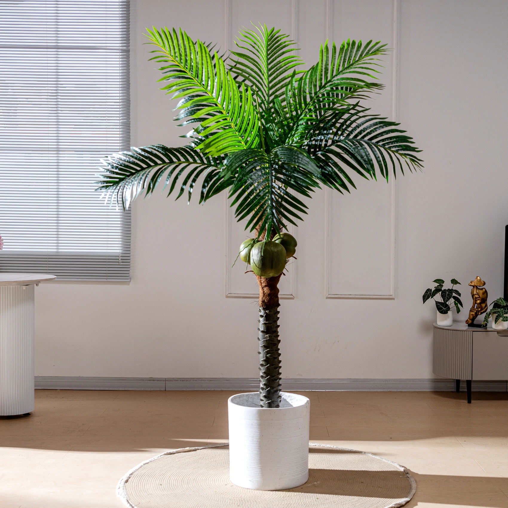 High Quality Large Artificial UV Resistant Coconut Palm Bonsai Tree  Indoor/Outdoor Living Room Decorative Plants Faux Material