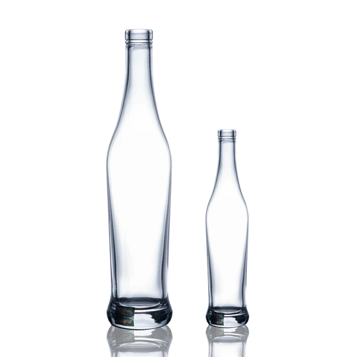 Cork Top 450ML Clear Round Tall Glass Wine Vodka Bottle