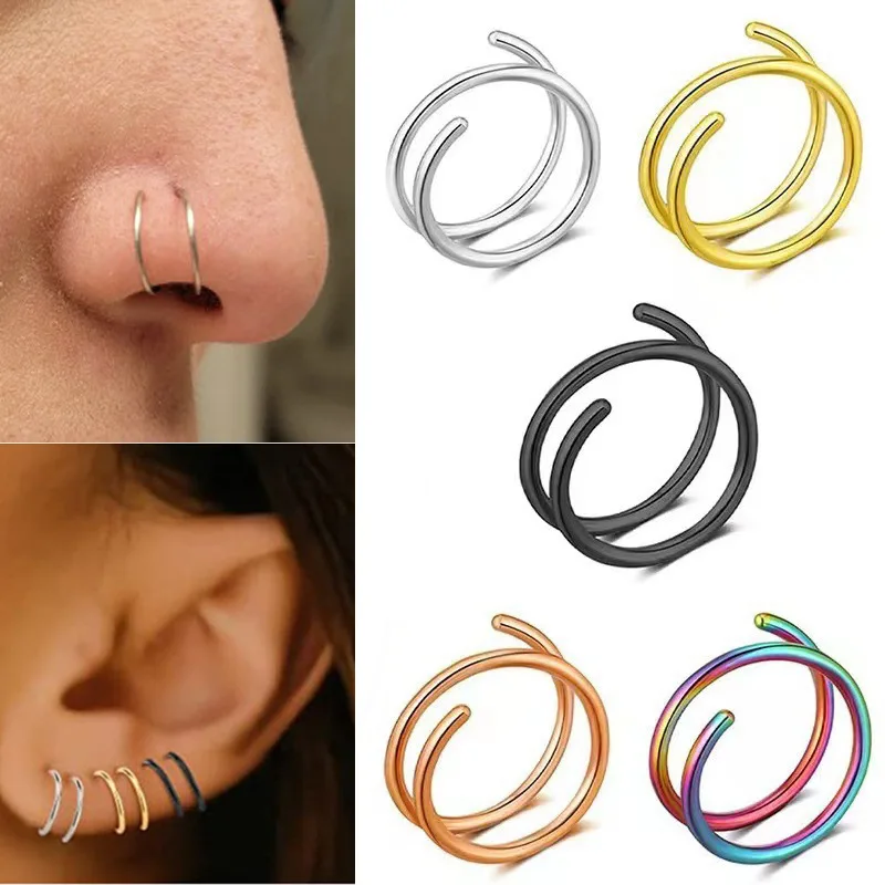 Nose Piercing Ring Gold Nostril Cerchio 20 Gauge Gold Nose Hoop