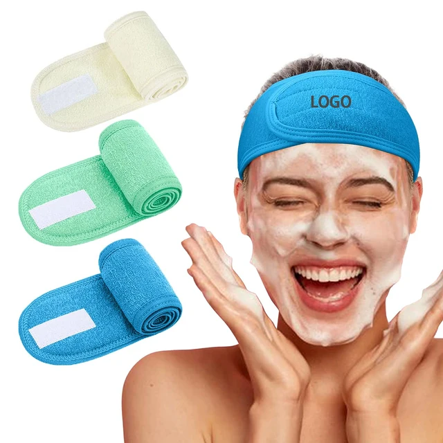 Cotton Velvet Spa Headband With Custom Logo head band for washing face Facial Skin Care Hairband For Women